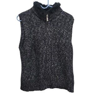 Charter Club Black/white Sweater vest Size XL